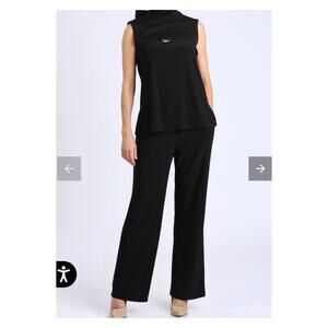 IC Collection by Connie K Black Wide Leg Pull On Pants Sz.XL